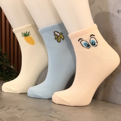 6lı Pastel Renk Tonlarında Safety Marka Desenli Renkli Kadın Çorabı