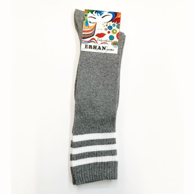 Erhan Marka Çizgili Dizaltı Bayan Çorabı (12li Paket)